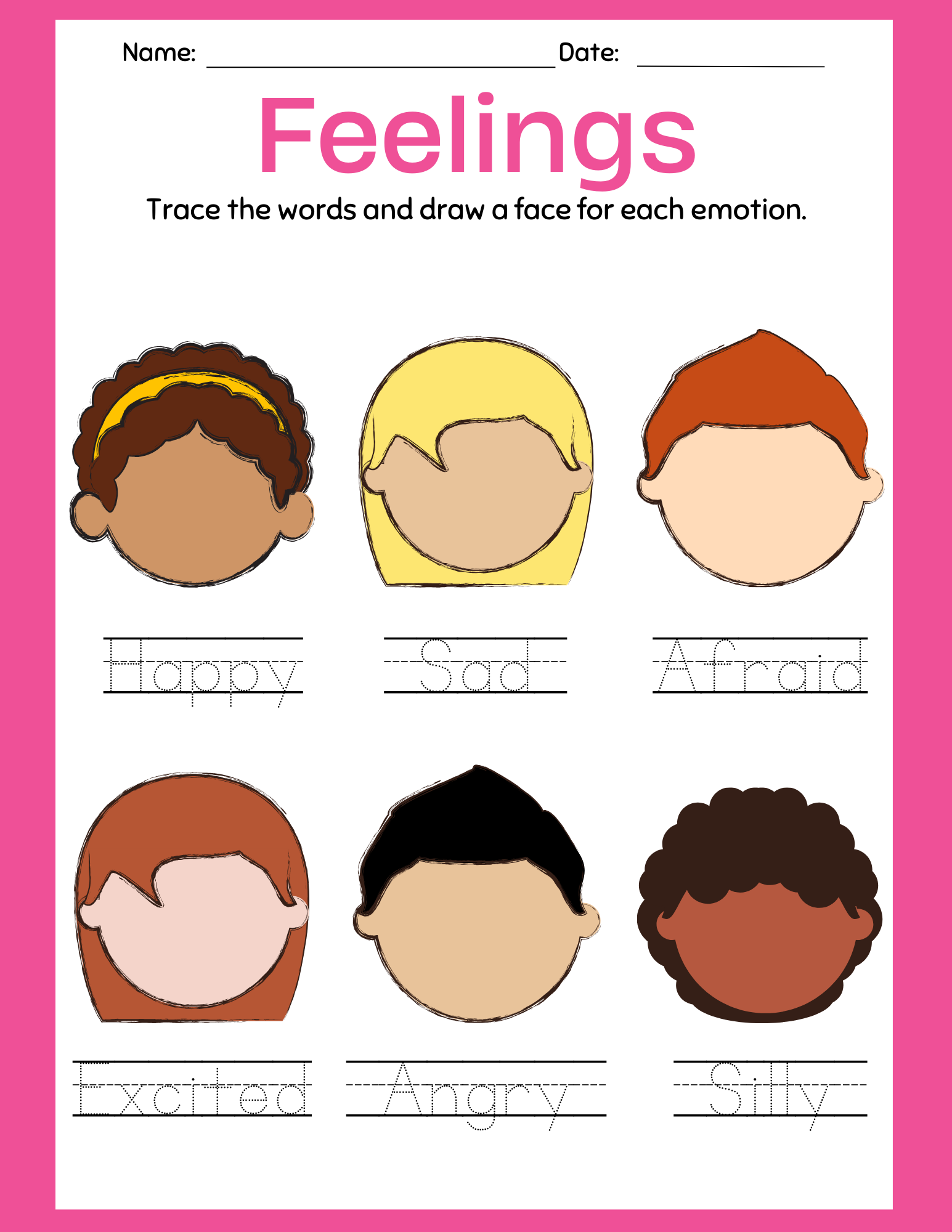 Emotions and Feelings Activity Worksheet